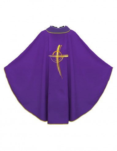 Chasuble croix asymétrique violette