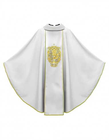 Chasuble chalice blanche